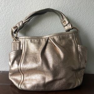 Metallic Leather Coach Purse